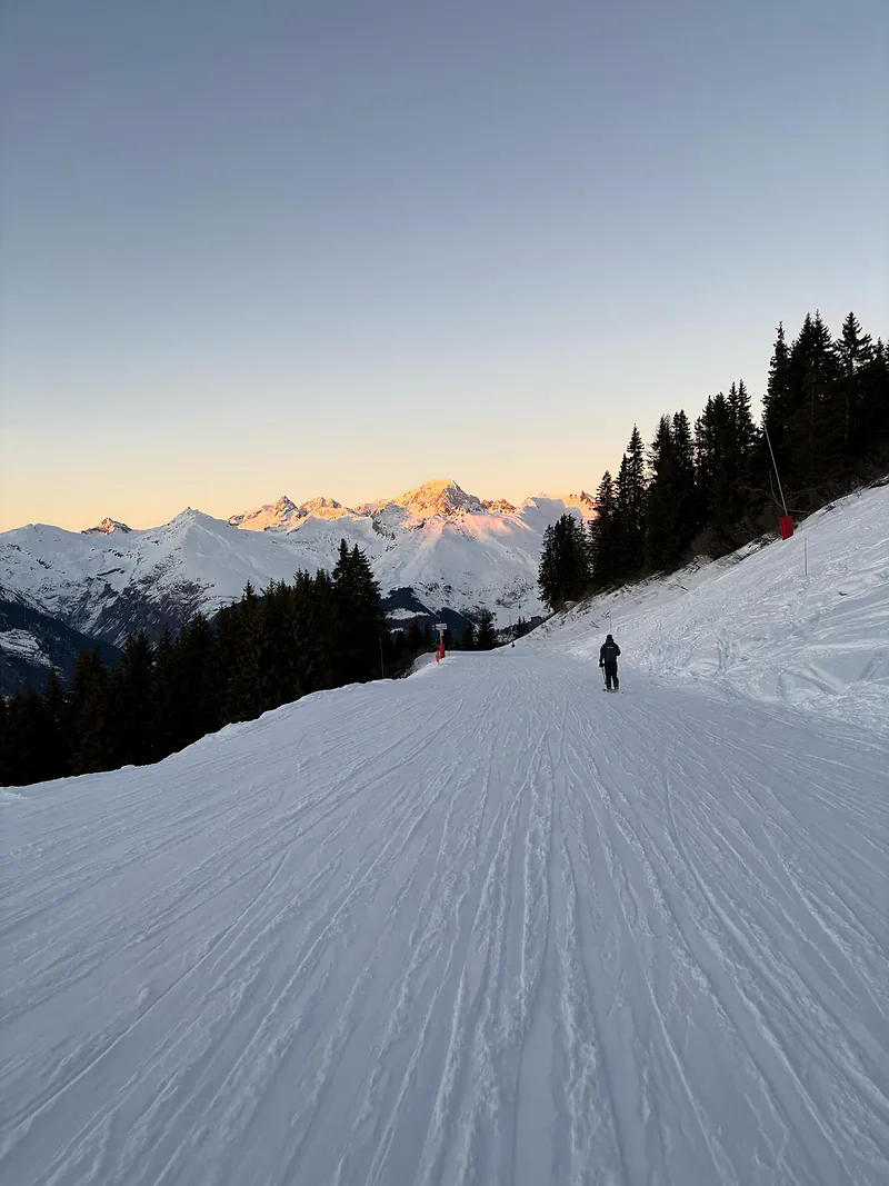 Last run at sunset